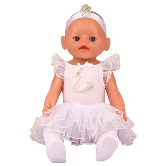 Cosplay Dallet Doll Clothes Set Suit For 18 Inch American&43Cm Baby New Born Girl Doll Ballet Dress Outfit For Generation Doll