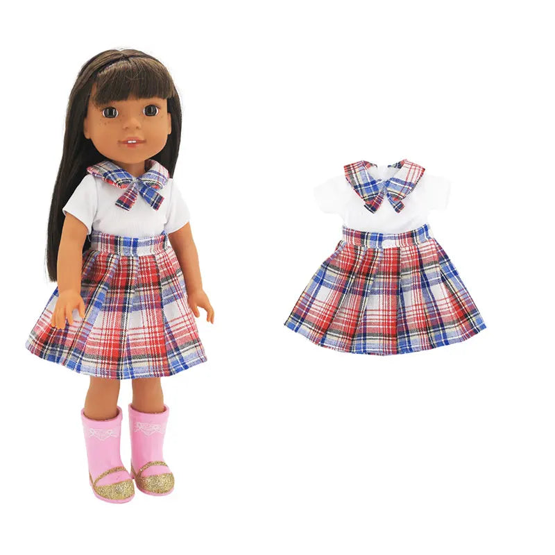 2022 New Dress Fit For 36cm American Girl Doll 14 Inch 36cm Wellie Wishers Doll Clothes , Shoes are not included.