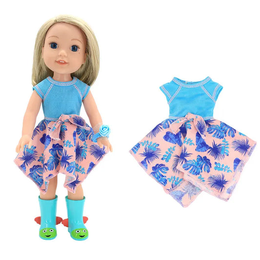 2022 New Dress Fit For 36cm American Girl Doll 14 Inch 36cm Wellie Wishers Doll Clothes , Shoes are not included.
