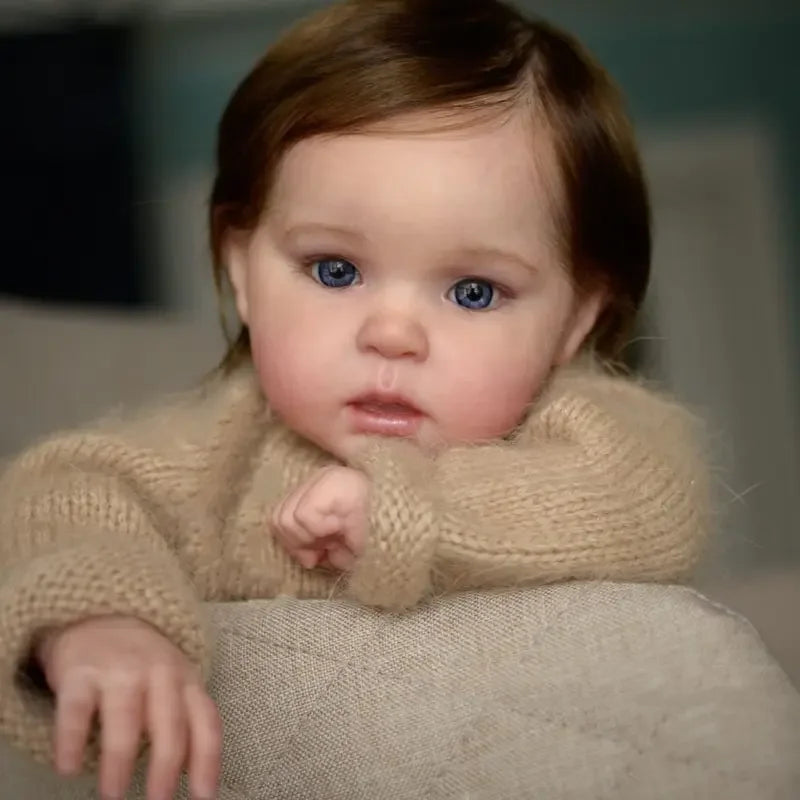 18-20 Inch Ward Full Body Vinyl Painted Skin Girl Doll With Rooted Hair Handmade Lifelike Realistic Reborn Girl Doll