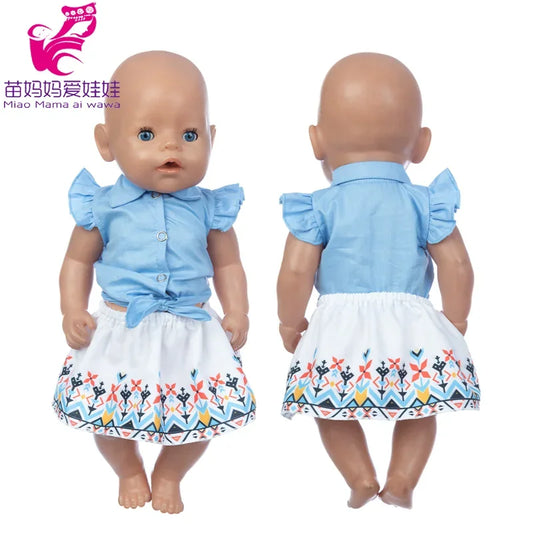 Doll Dress 43 Cm Baby Doll Clothes Lace Dress 18 Inch American Generation Girl Doll Dress