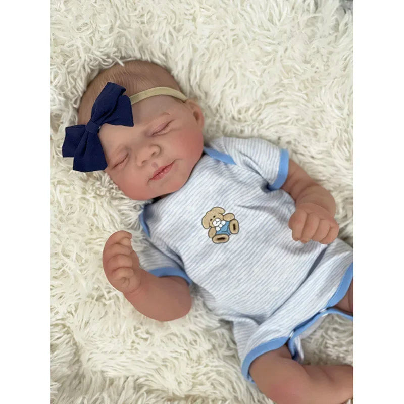 48CM Full Body Vinyl Silicone Baby Dolls Reborn Pascale Newborn Sleeping Girl Boy 3D Painted Skin with Visible Veins Bebe Reborn