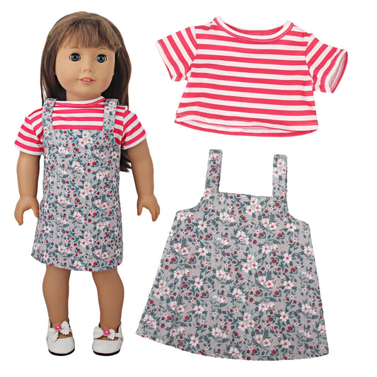 Colorful Doll Clothes Dress Shoes For American 18 Inch Girl Doll Skirt Rainbow Yoga Suit For 43cm Baby New Born&OG Doll Gift Toy