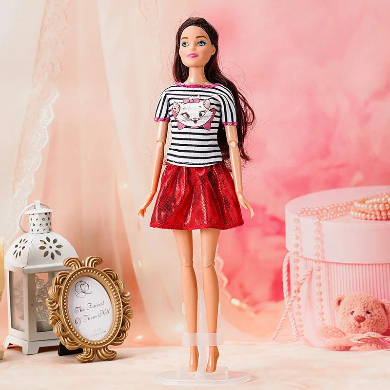 New 11 inch Doll Full Set 30cm Girl Doll with Clothes Suit Diy Dress Up Toy Gifts for Children