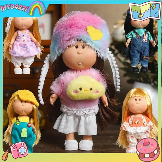 24CM Mia Spanish Potato Doll Outfit Sets Cute Dress Hat Overalls Clothes Accessories For Little Girls Playtime Birthday Gift Toy