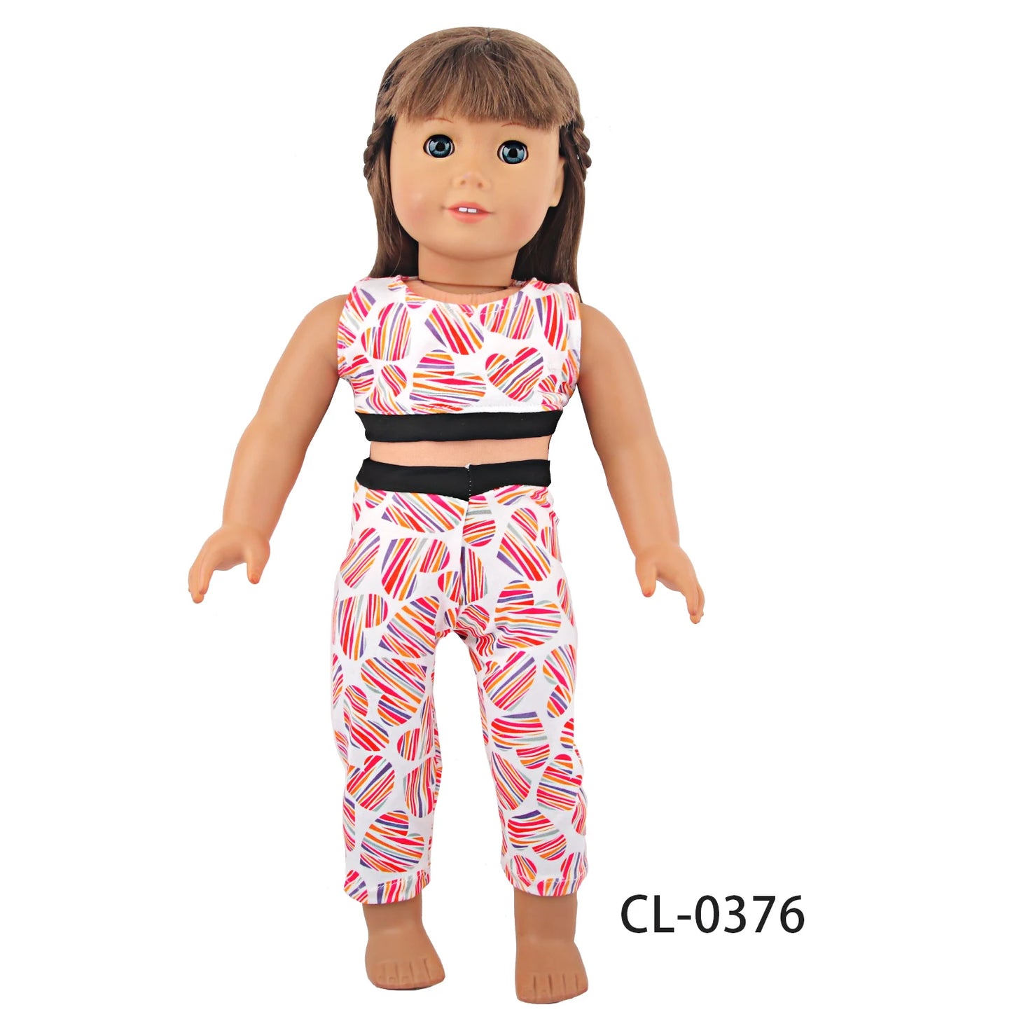 Colorful Doll Clothes Dress Shoes For American 18 Inch Girl Doll Skirt Rainbow Yoga Suit For 43cm Baby New Born&OG Doll Gift Toy