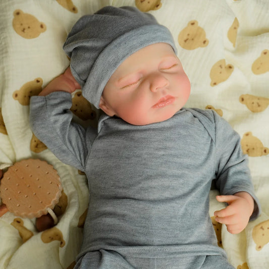 JOYORA 50cm Baby Art Doll Toy Realistic Cloth Body and Vinyl Limbs Newborn Baby Size Doll Realistic Finished Birthday Gift