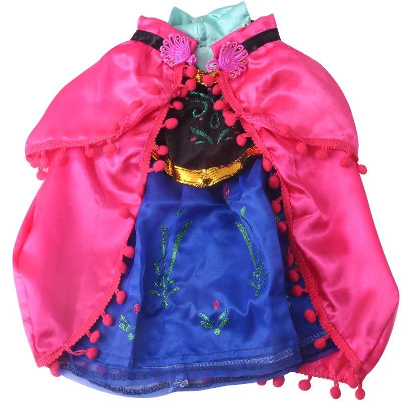 Cosplay Anime Figure Costume 18 Inch Girl Doll Clothes American Ours & Generation Kids Toys Dolls Accessories Anna Purple Dress