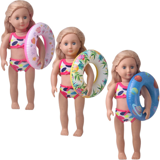 Inflatable Swimming Ring American Doll 18 Inch Girl & 43 cm Baby Reborn Dolls Ours & Generation Toy Accessories Swim Ring