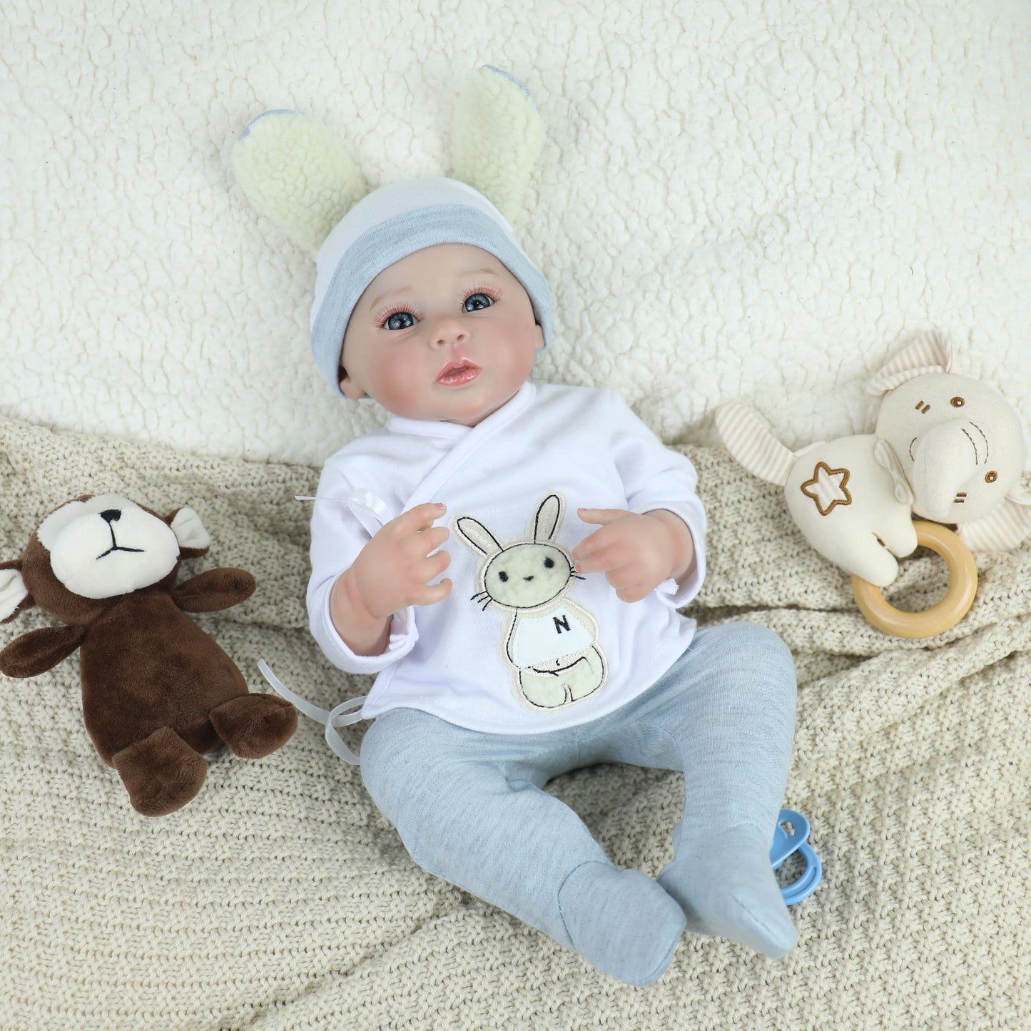 18Inch Full Body Vinyl Reborn Girl and Boy Bebe Washable 3D Paint Skin Visible Veins Newborn Handmade Reborn Toys Christmas Gift