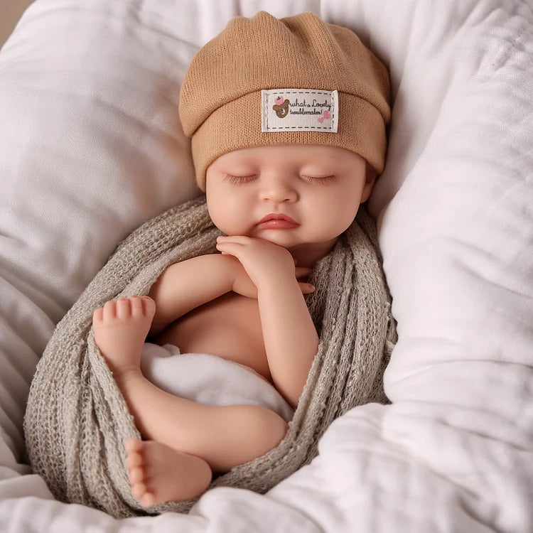 Babeside Nancy 12"/16" Realistic Silicone Sleeping Baby Little Infant Girl Retaining Pacifier