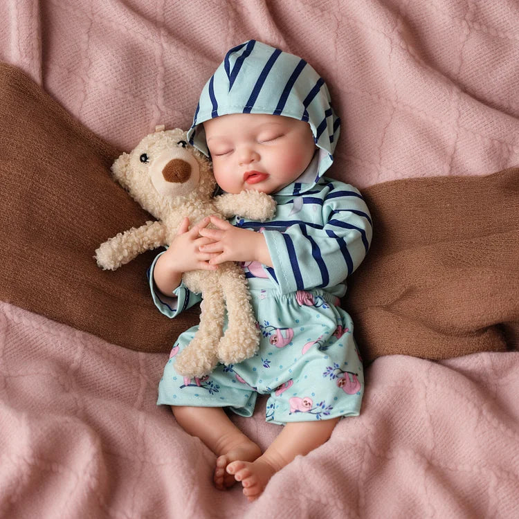 Babeside Nancy 12"/16" Realistic Silicone Sleeping Baby Little Infant Girl Retaining Pacifier