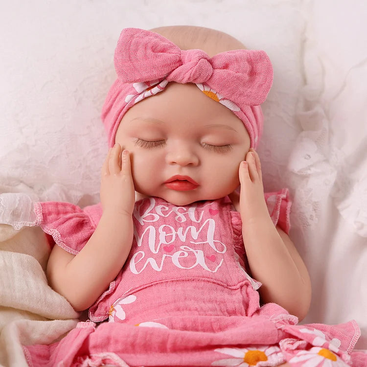 Babeside Nancy 12"/16" Realistic Silicone Sleeping Baby Little Infant Girl Retaining Pacifier