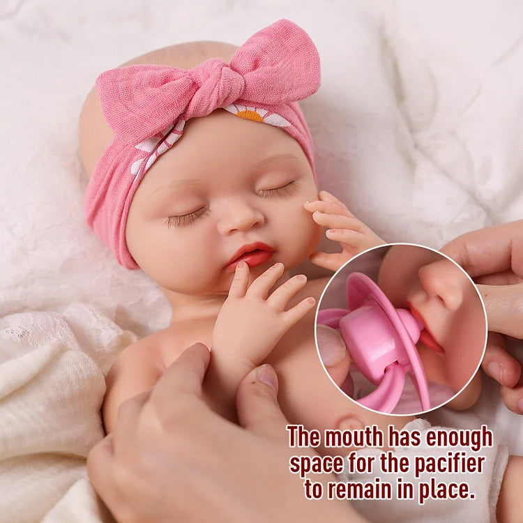 Babeside Nancy 12"/16" Realistic Silicone Sleeping Baby Little Infant Girl Retaining Pacifier