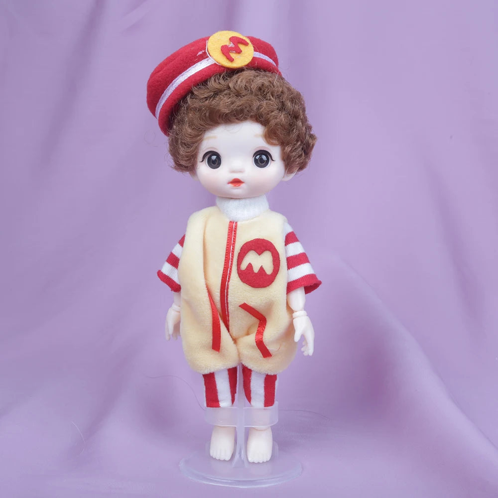 New 16cm Catoon Suit BJD Doll 13 Movable Jointed DIY Bjd Dolls Exquisite Face Toy BJD DIY Couple Collect Toy Gift for Girls