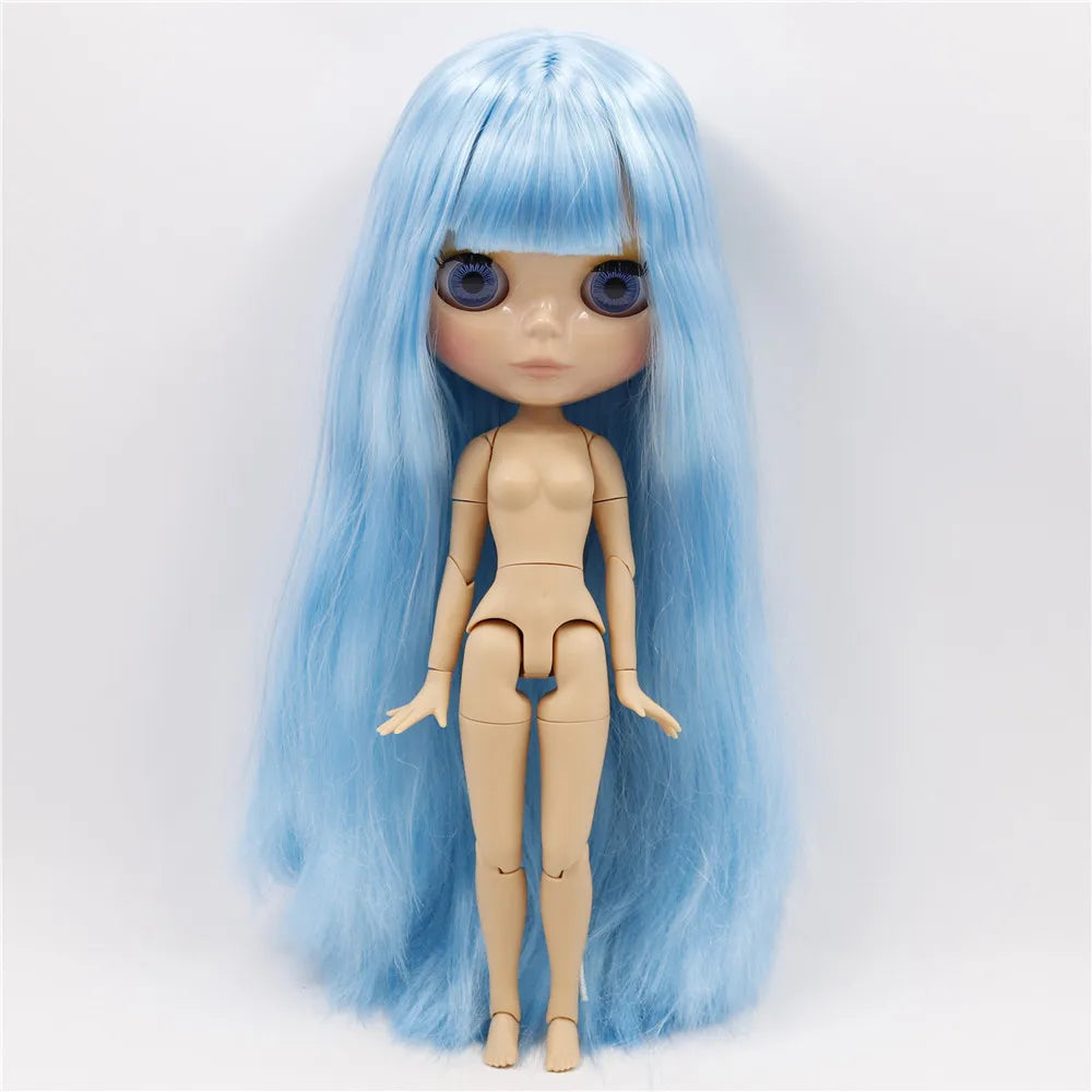 DBS bjd ICY blyth doll white black dark skin joint body glassy matte face Can Changed Makeup and Dress DIY special 1/6