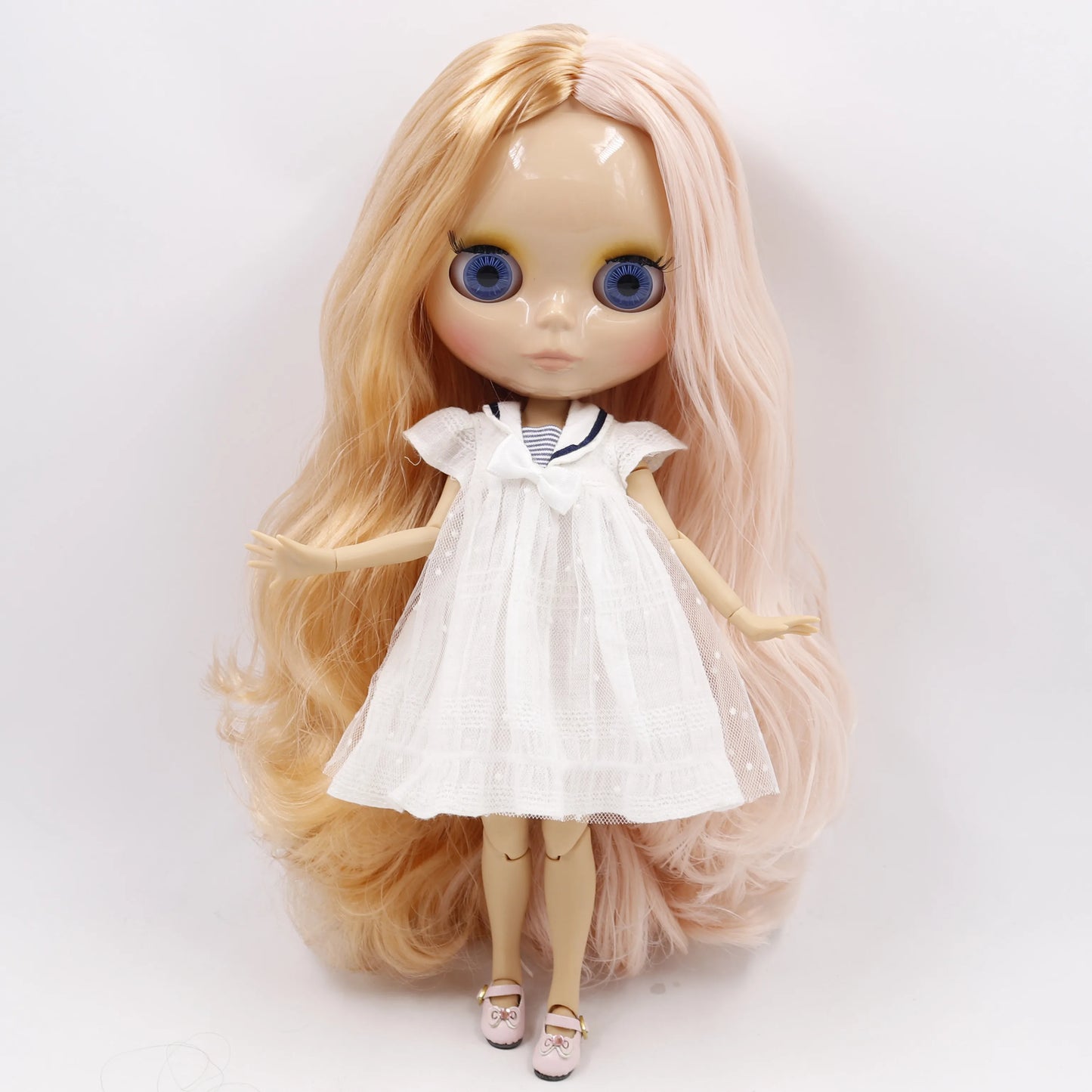 DBS bjd ICY blyth doll white black dark skin joint body glassy matte face Can Changed Makeup and Dress DIY special 1/6