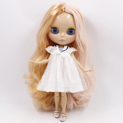 DBS bjd ICY blyth doll white black dark skin joint body glassy matte face Can Changed Makeup and Dress DIY special 1/6