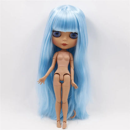 DBS bjd ICY blyth doll white black dark skin joint body glassy matte face Can Changed Makeup and Dress DIY special 1/6