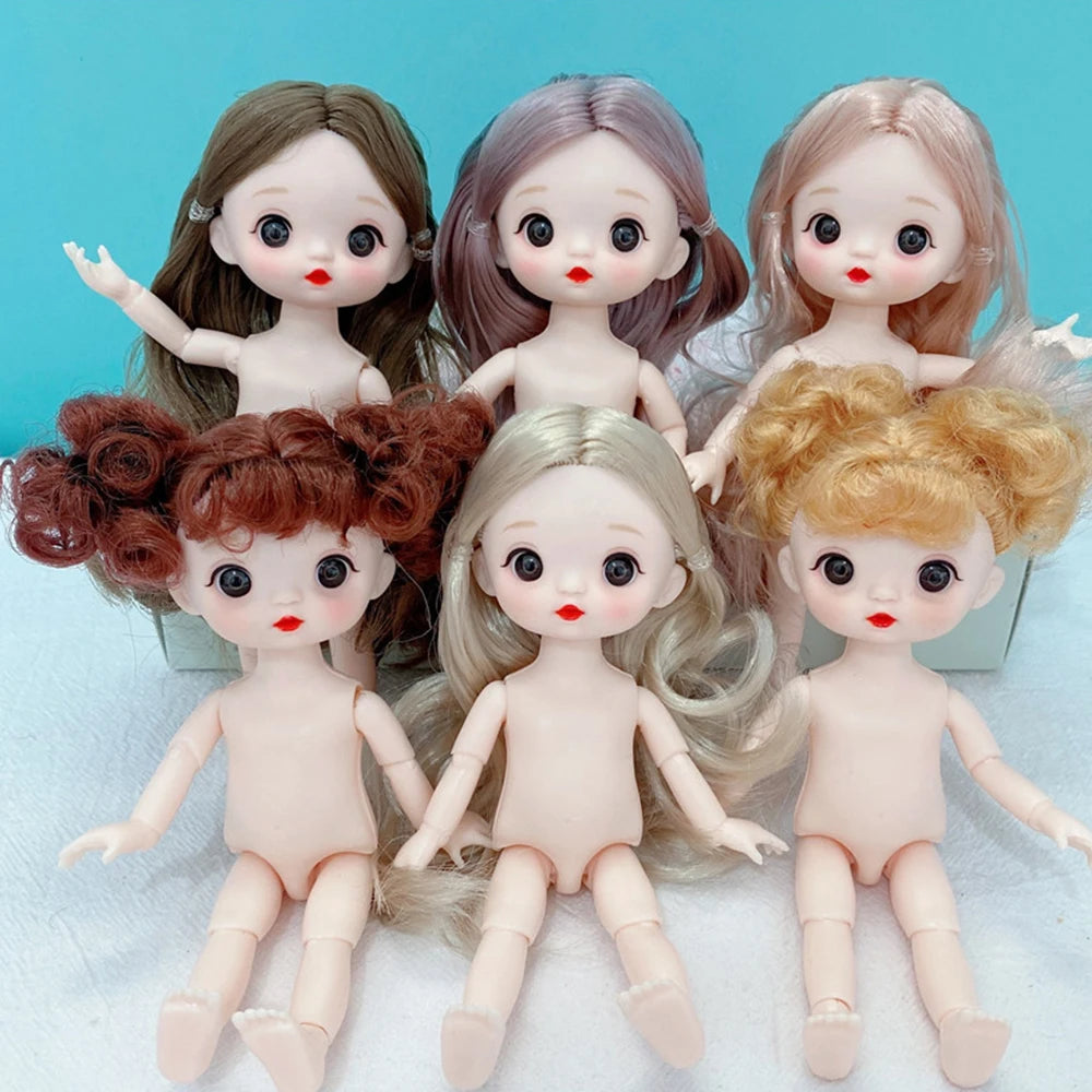New 16cm Catoon Suit BJD Doll 13 Movable Jointed DIY Bjd Dolls Exquisite Face Toy BJD DIY Couple Collect Toy Gift for Girls