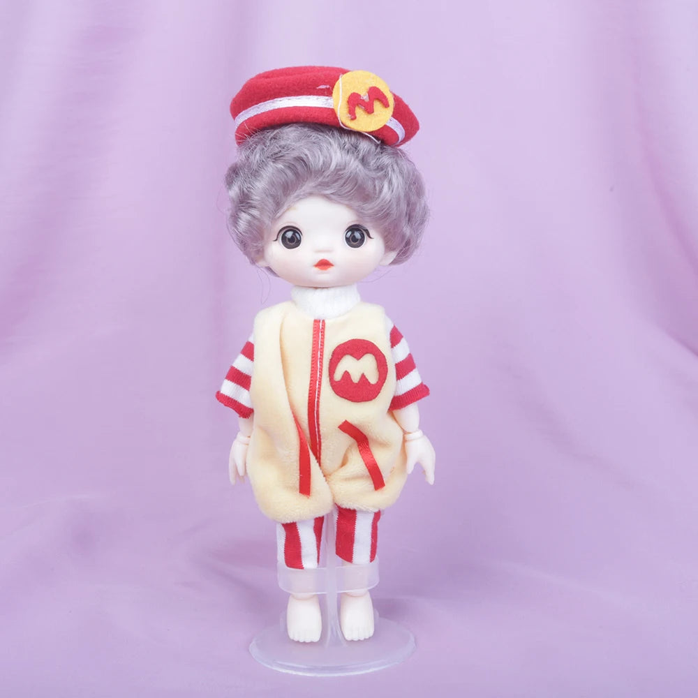 New 16cm Catoon Suit BJD Doll 13 Movable Jointed DIY Bjd Dolls Exquisite Face Toy BJD DIY Couple Collect Toy Gift for Girls