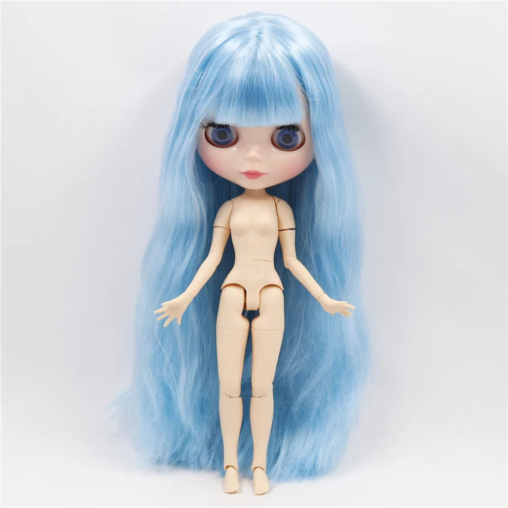 DBS bjd ICY blyth doll white black dark skin joint body glassy matte face Can Changed Makeup and Dress DIY special 1/6