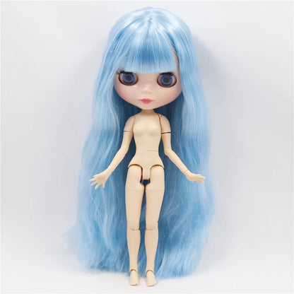 DBS bjd ICY blyth doll white black dark skin joint body glassy matte face Can Changed Makeup and Dress DIY special 1/6