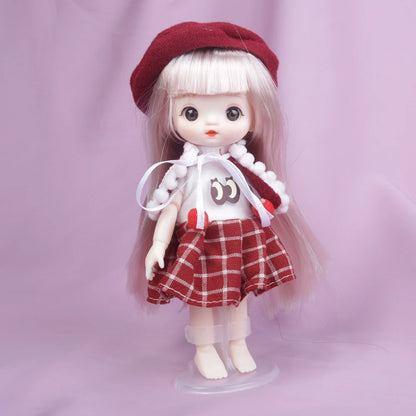 New 16cm Catoon Suit BJD Doll 13 Movable Jointed DIY Bjd Dolls Exquisite Face Toy BJD DIY Couple Collect Toy Gift for Girls
