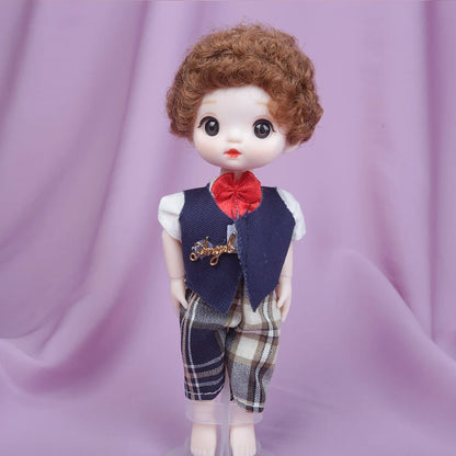 New 16cm Catoon Suit BJD Doll 13 Movable Jointed DIY Bjd Dolls Exquisite Face Toy BJD DIY Couple Collect Toy Gift for Girls