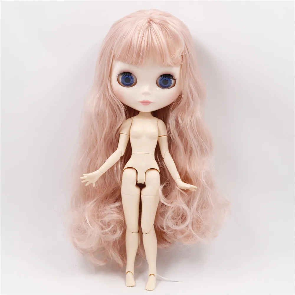 DBS bjd ICY blyth doll white black dark skin joint body glassy matte face Can Changed Makeup and Dress DIY special 1/6