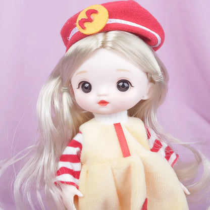New 16cm Catoon Suit BJD Doll 13 Movable Jointed DIY Bjd Dolls Exquisite Face Toy BJD DIY Couple Collect Toy Gift for Girls