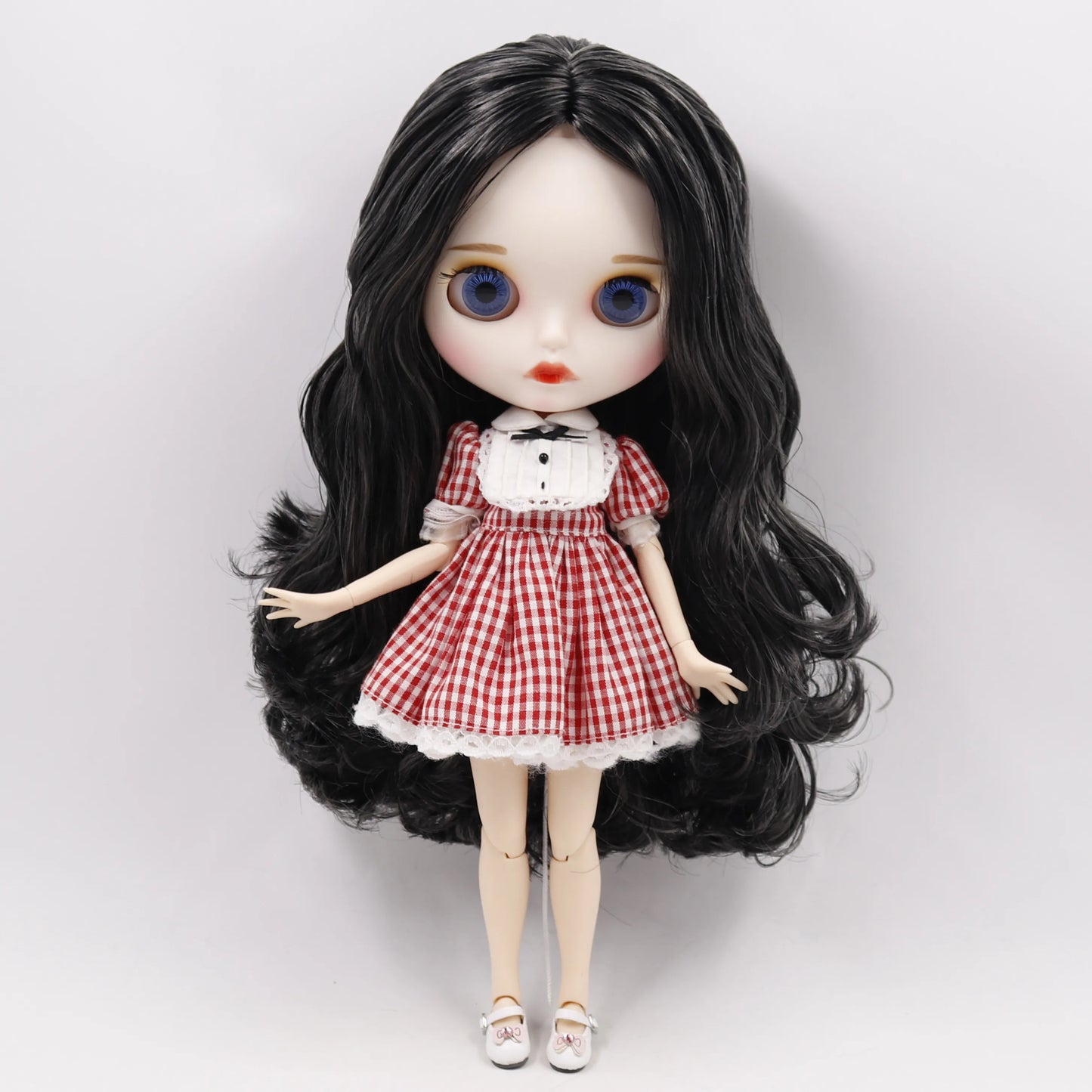 DBS bjd ICY blyth doll white black dark skin joint body glassy matte face Can Changed Makeup and Dress DIY special 1/6