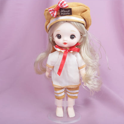 New 16cm Catoon Suit BJD Doll 13 Movable Jointed DIY Bjd Dolls Exquisite Face Toy BJD DIY Couple Collect Toy Gift for Girls