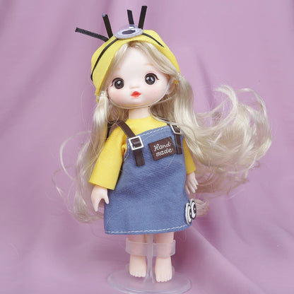New 16cm Catoon Suit BJD Doll 13 Movable Jointed DIY Bjd Dolls Exquisite Face Toy BJD DIY Couple Collect Toy Gift for Girls