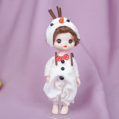 New 16cm Catoon Suit BJD Doll 13 Movable Jointed DIY Bjd Dolls Exquisite Face Toy BJD DIY Couple Collect Toy Gift for Girls