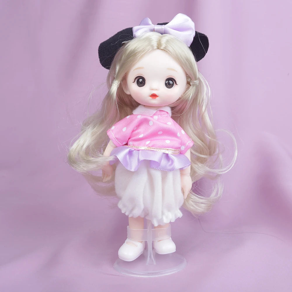 New 16cm Catoon Suit BJD Doll 13 Movable Jointed DIY Bjd Dolls Exquisite Face Toy BJD DIY Couple Collect Toy Gift for Girls