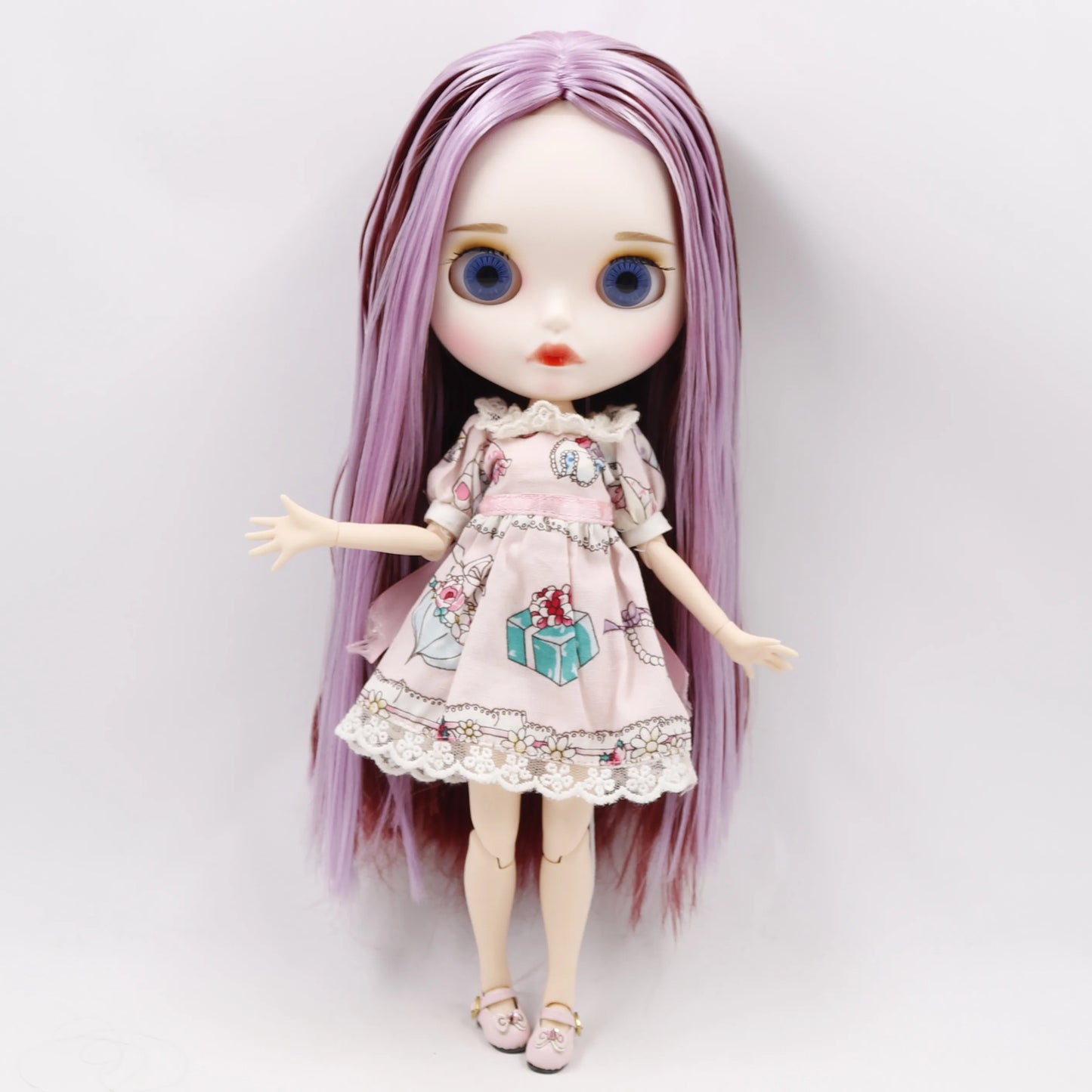 DBS bjd ICY blyth doll white black dark skin joint body glassy matte face Can Changed Makeup and Dress DIY special 1/6