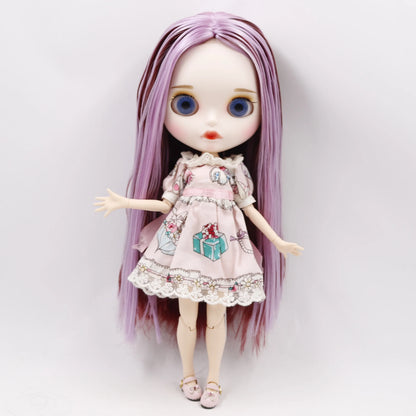 DBS bjd ICY blyth doll white black dark skin joint body glassy matte face Can Changed Makeup and Dress DIY special 1/6