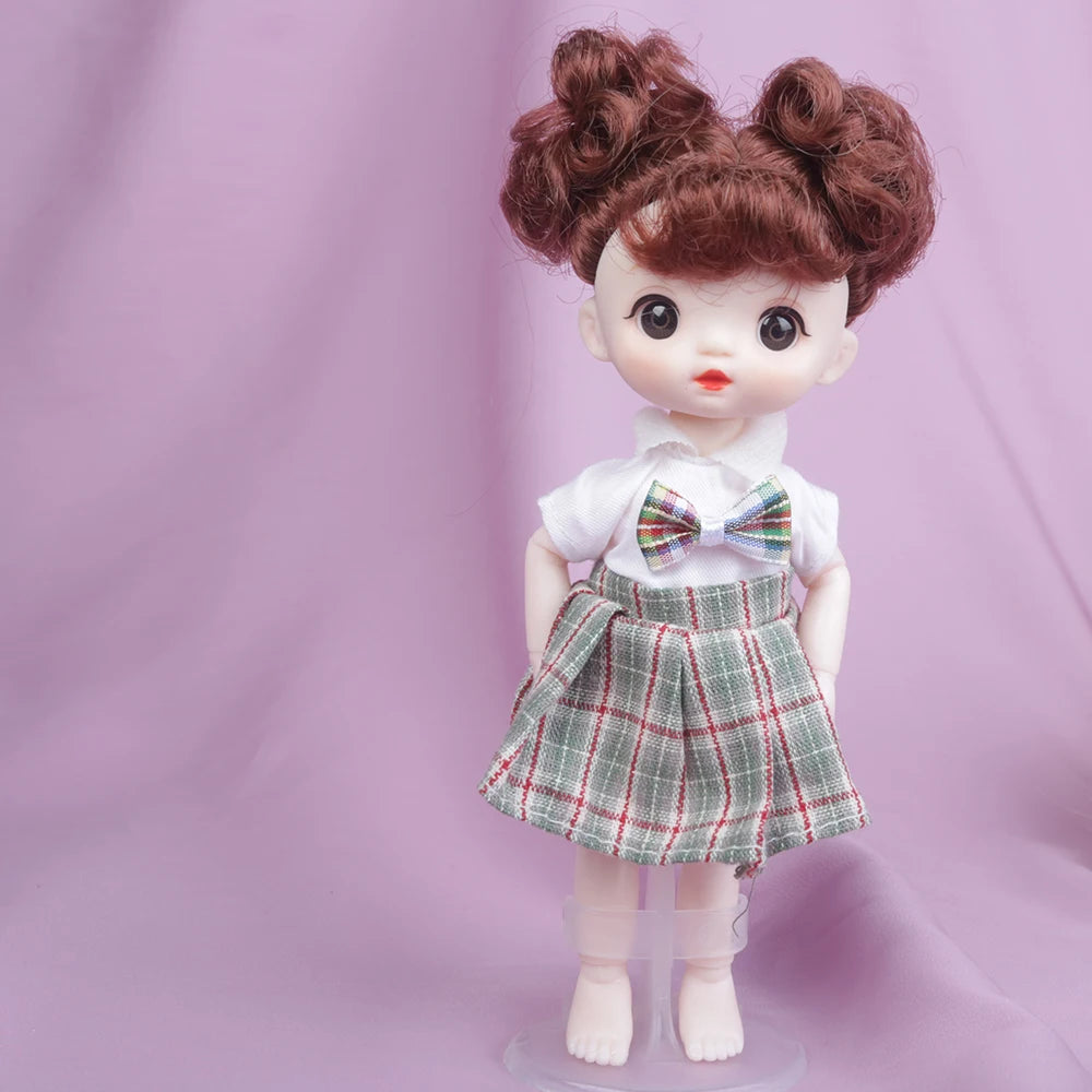 New 16cm Catoon Suit BJD Doll 13 Movable Jointed DIY Bjd Dolls Exquisite Face Toy BJD DIY Couple Collect Toy Gift for Girls