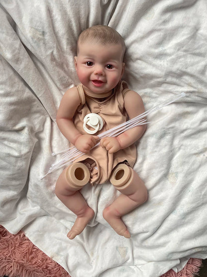 19Inch Already Painted Reborn Doll Kits Emmy Soft Vinyl Reborn Baby Dolls Accessories for DIY Realistic Toys DIY