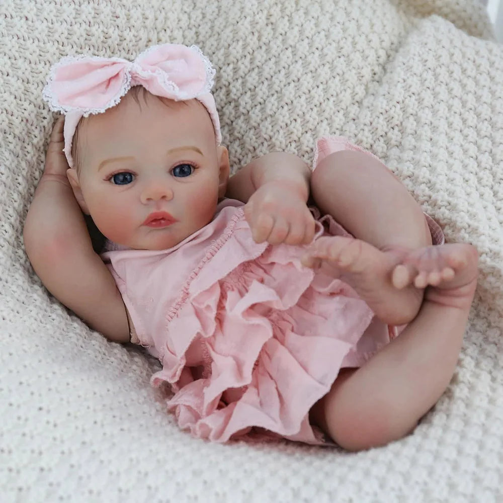 48cm Baby Reborn Doll Like Real Silicone Vinyl Full Body Girl Lifelike Painted Babies Realistic Newborn Dolls Toy Gifts For Kids
