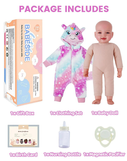 BABESIDE Baby Dolls, 17inch Large Realistic Cute Soft Body Baby Doll Real Life Baby Dolls with Accessories for 3+ Year Old Girls