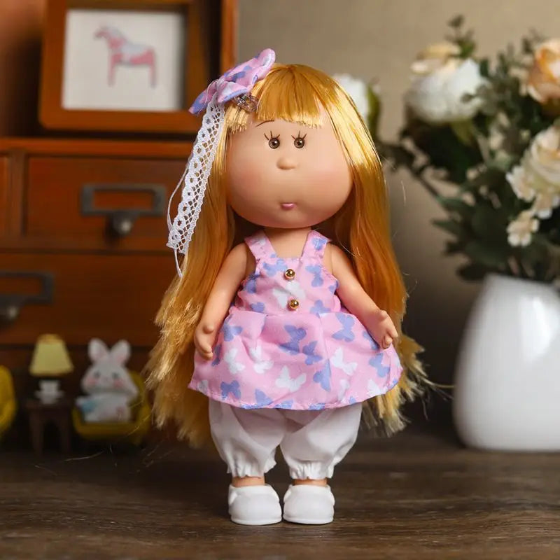 24cm Mia Potato Doll with Clothes, Cute Plush Dress Up Doll, Spanish Style Collectible Figure Gift