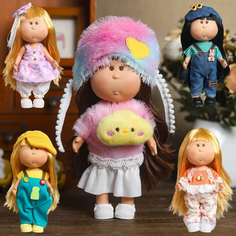 24cm Mia Potato Doll with Clothes, Cute Plush Dress Up Doll, Spanish Style Collectible Figure Gift