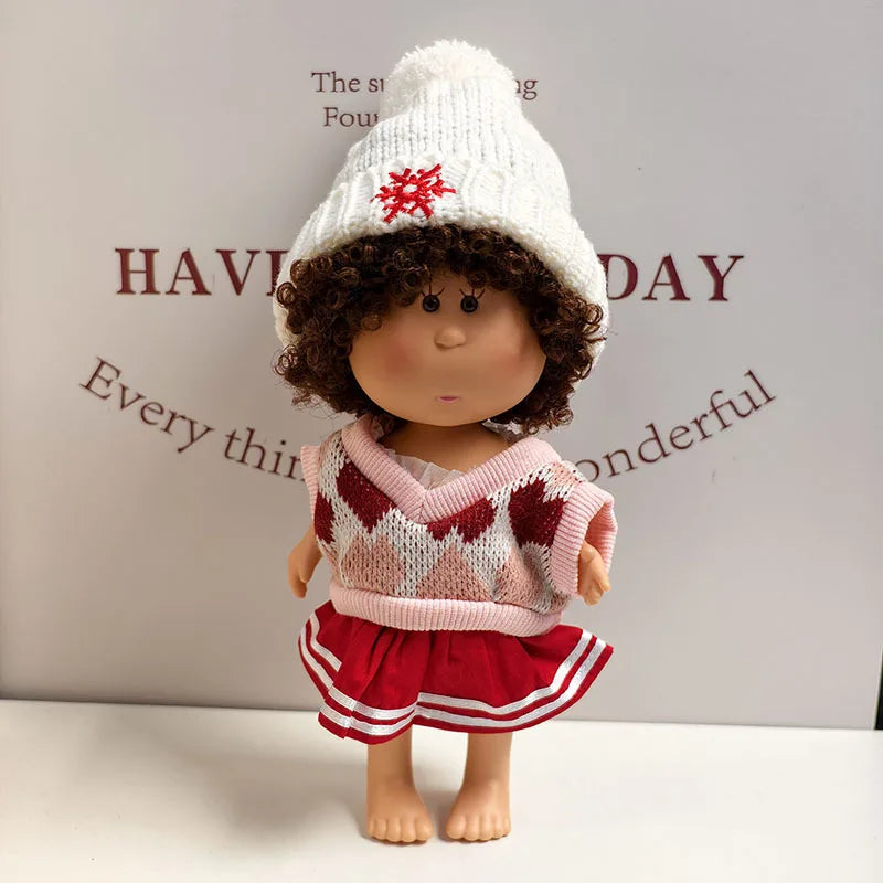 For 24cm Mia Spanish Potato Doll Clothes Outfit Set Knitted Sweater Shoes Skirt Overalls Dress For Mia Doll Dress Up Accessories