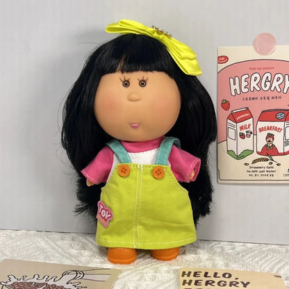About 18cm Spanish Potato Russian Curly Hair Blonde Black Skin Vinyl Doll Kawaii Figures Room Decoration Ornaments Girls Gift