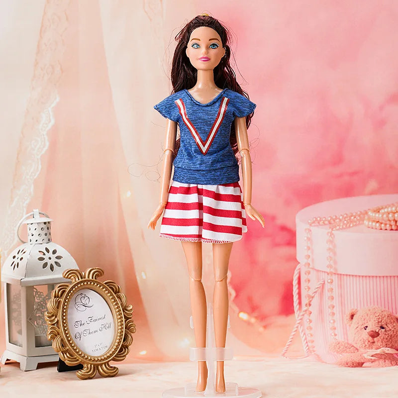 New 11 inch Doll Full Set 30cm Girl Doll with Clothes Suit Diy Dress Up Toy Gifts for Children