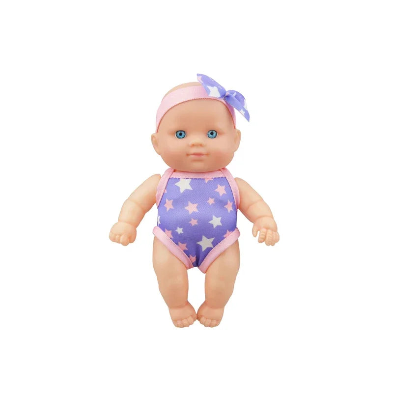 Mini Vinyl Dolls Realistic Smiling Newborn Baby Doll Simulation Baby Dress Up Soft Rubber Doll for Girls Toddler Gift Children