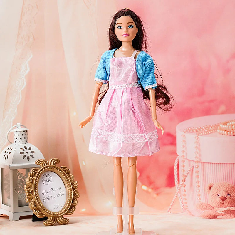 New 11 inch Doll Full Set 30cm Girl Doll with Clothes Suit Diy Dress Up Toy Gifts for Children