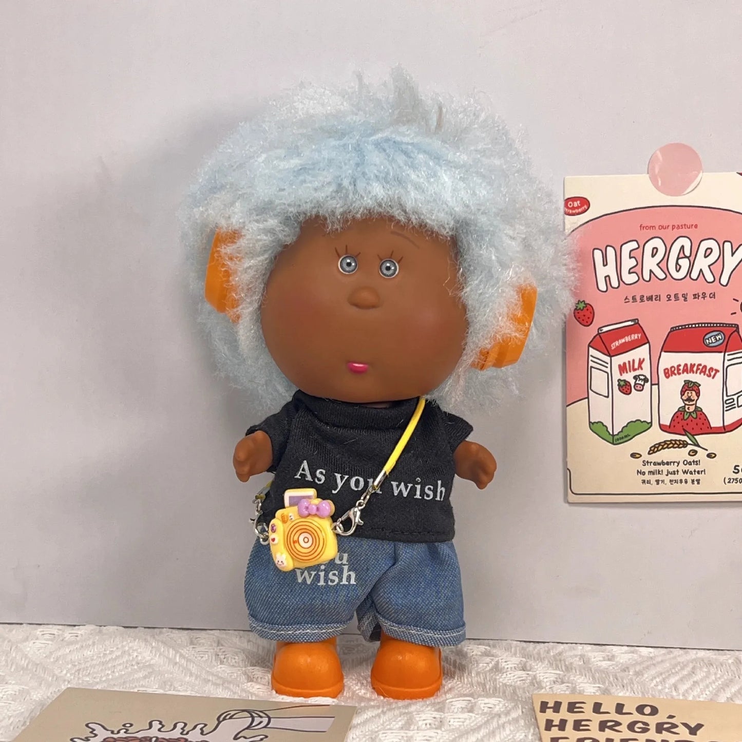18cm Spanish Potato Doll Russian Curly Hair Blonde Black Skin Vinyl Doll Adorable Figures Dress Up Ornaments Girl Holiday Gift